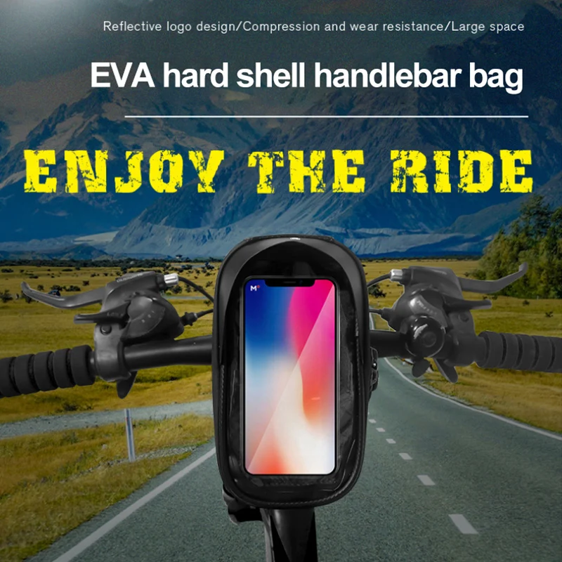 Велосипедная сумка с нейтральным жестким корпусом, водонепроницаемая велосипедная сумка, передняя трубка, 1 л, седельная сумка для сотового телефона, чехол для телефона, аксессуары для велосипеда . ' - ' . 2