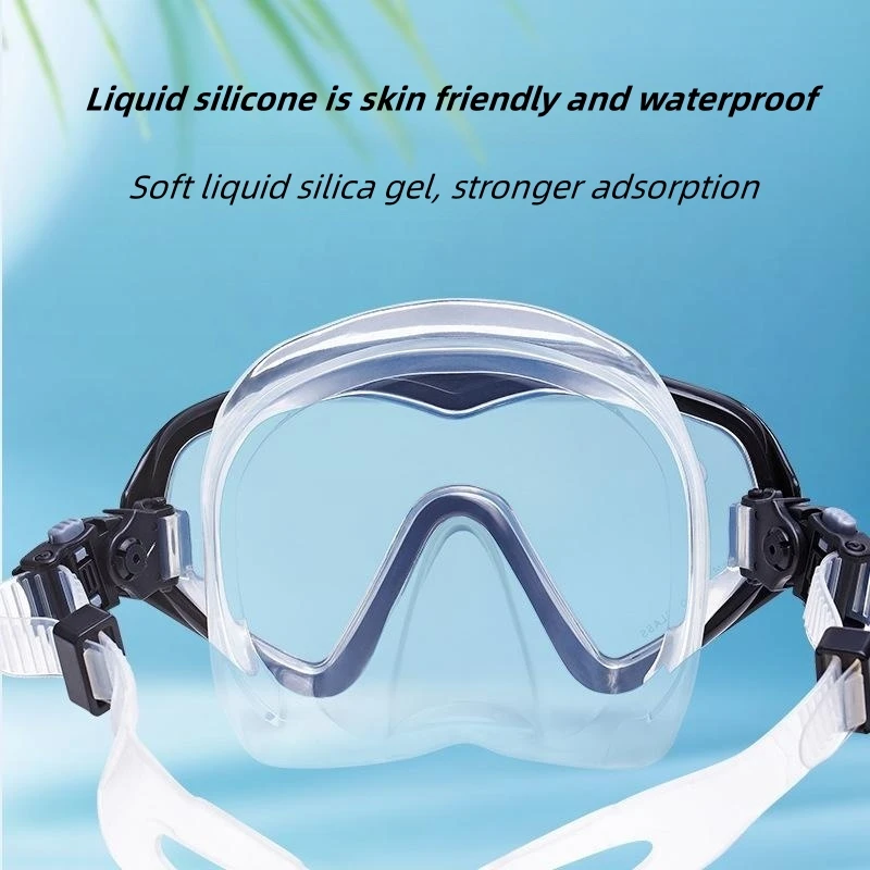 ВОЛНА-Профессиональная маска для подводного плавания для взрослых, Широкий обзор, Полностью сухой Силикагель, Дышащая под водой, Трубка для подводного плавания, Набор защитных очков . ' - ' . 2