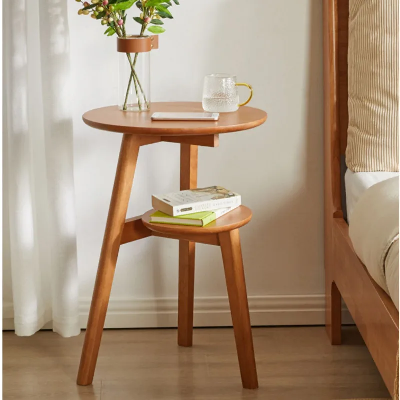 Журнальный столик в скандинавском стиле, поднос для дивана из натурального массива дерева, 2-слойная структура, прикроватный столик, мультисценарий, подходит для стола в гостиной . ' - ' . 2