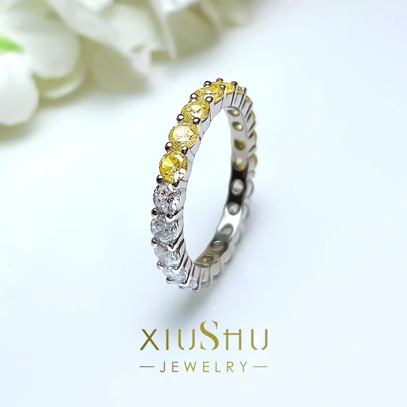 Новое серебряное кольцо S925 с белым зеленым цирконом и полным бриллиантом, модное европейское и американское кольцо . ' - ' . 2