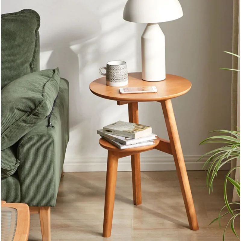 Журнальный столик в скандинавском стиле, поднос для дивана из натурального массива дерева, 2-слойная структура, прикроватный столик, мультисценарий, подходит для стола в гостиной . ' - ' . 3