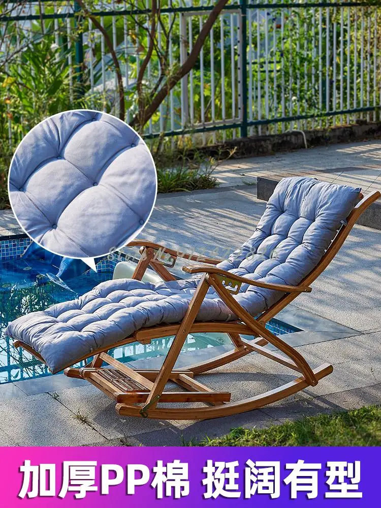 Складное глубокое кресло-качалка для взрослых бамбуковый домашний ворс сандалии для отдыха пожилых людей легкая спинка . ' - ' . 3