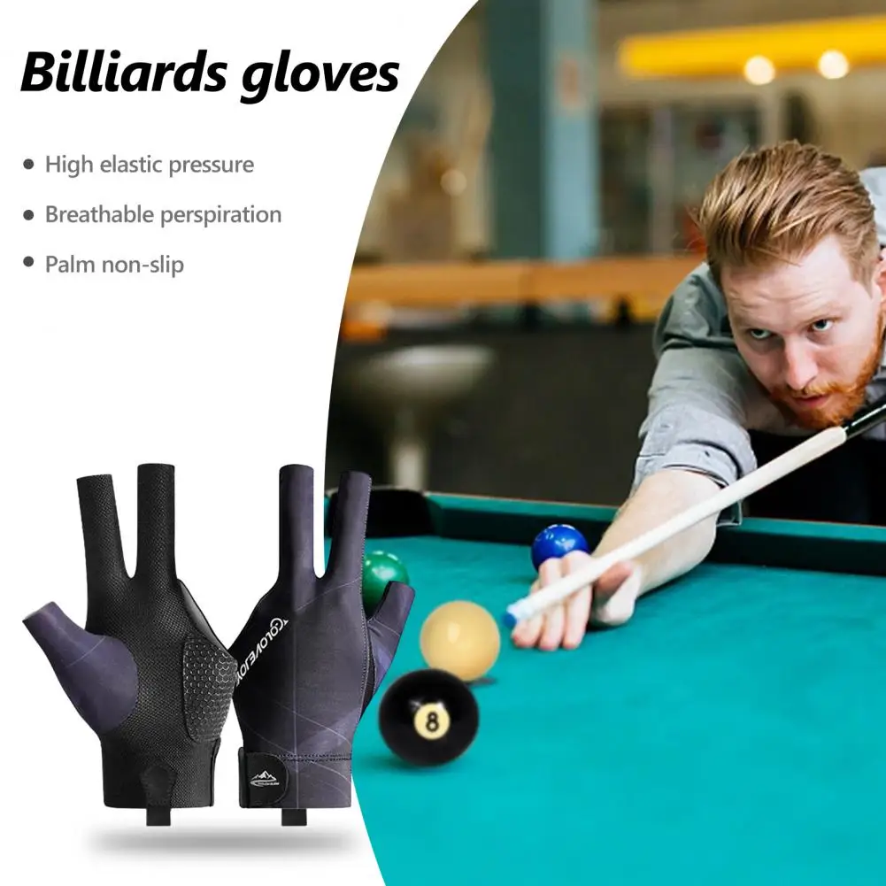 Спортивные аксессуары Сверхмягкие дышащие бильярдные перчатки для левой руки, Нескользящая конструкция с тремя пальцами, Процесс соединения кия . ' - ' . 3