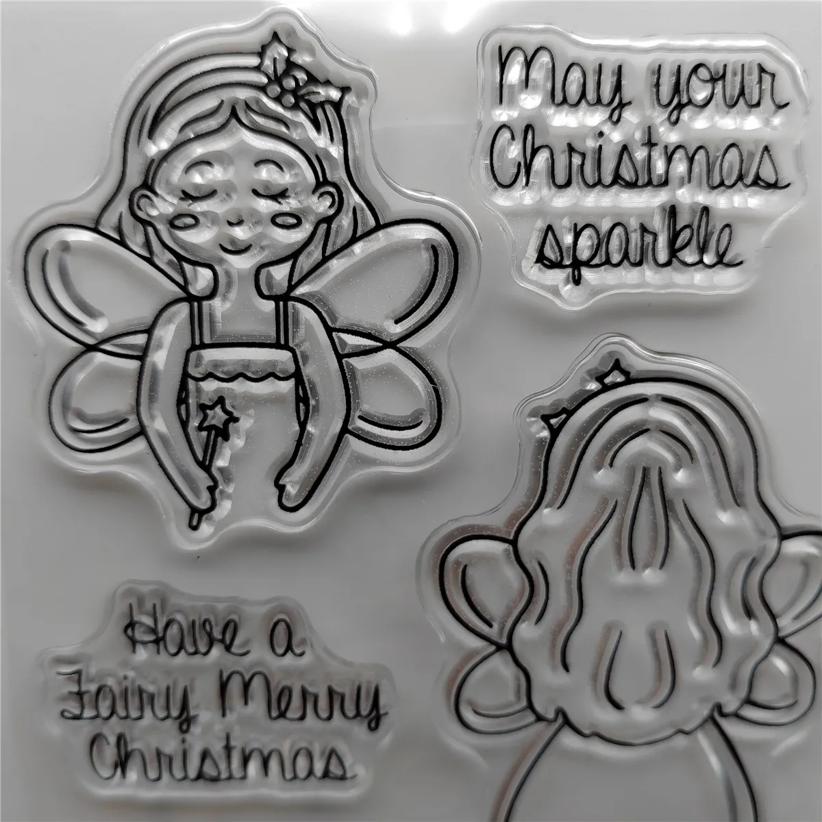 DzIxY Elf Girl Прозрачные штампы и металлические штампы для изготовления открыток Набор прозрачных печатей Трафареты для тиснения бумаги Поделки . ' - ' . 4