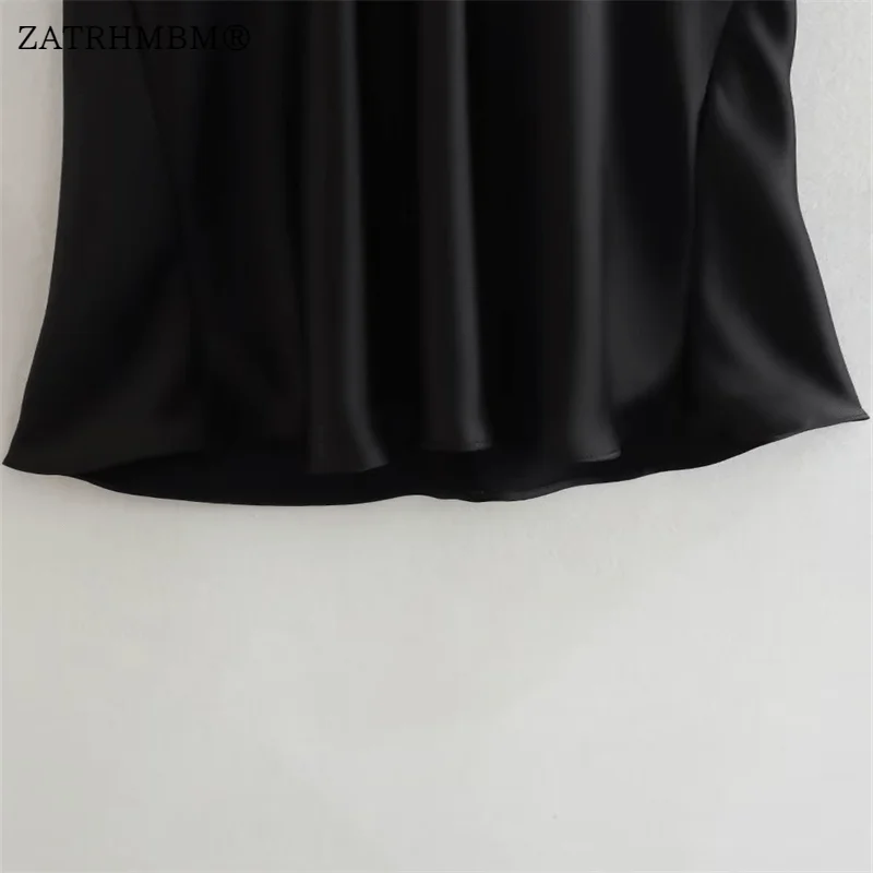 ZATRHMBM Женское Летнее Модное Черное платье с бретелькой на шее 2023, Винтажные женские платья без рукавов с открытой спиной, Vestidos Mujer . ' - ' . 4