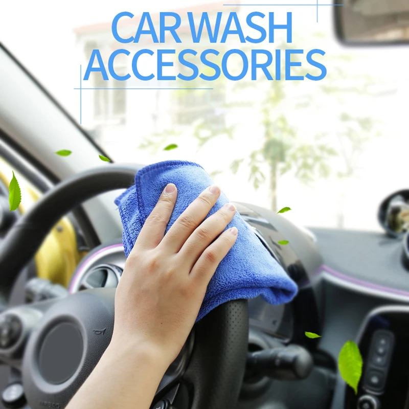 Двустороннее утолщенное полотенце для мытья автомобиля, протирающее автомобильное полотенце, полотенце из микрофибры Впитывает воду, не сбрасывает ворсинки, автомобильные тряпки, чистящие средства. . ' - ' . 4