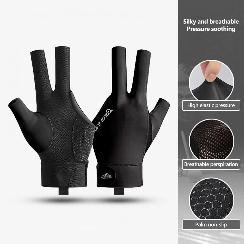 Спортивные аксессуары Сверхмягкие дышащие бильярдные перчатки для левой руки, Нескользящая конструкция с тремя пальцами, Процесс соединения кия . ' - ' . 4