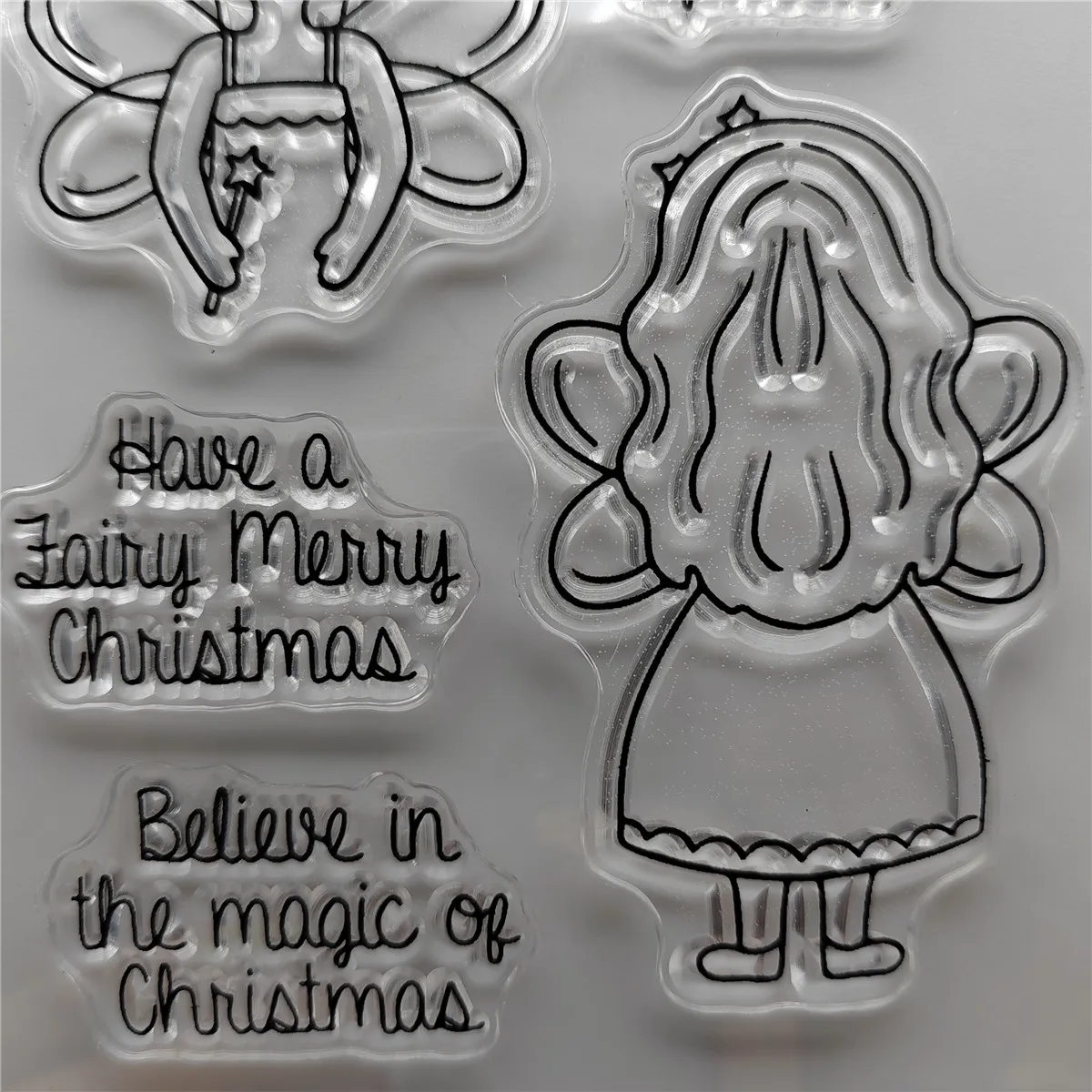 DzIxY Elf Girl Прозрачные штампы и металлические штампы для изготовления открыток Набор прозрачных печатей Трафареты для тиснения бумаги Поделки . ' - ' . 5
