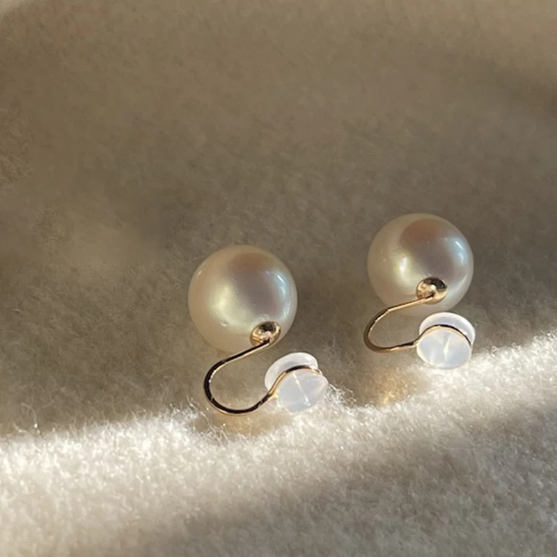 Корейские Серебряные Круглые серьги с жемчугом S925 в стиле ретро, Универсальные заколки для ушей с жемчугом в Гонконгском стиле, Модные Аксессуары для женщин . ' - ' . 5