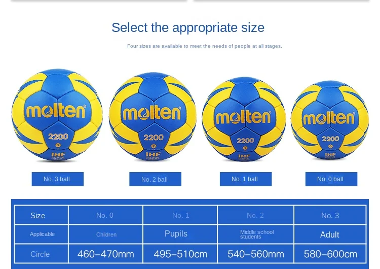 Оригинальные ручные мячи Molten размера 0 1 2 3 из полиуретана, официальный стандарт для взрослых и молодежных матчей. . ' - ' . 5