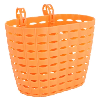 1 шт. Детская велосипедная корзина, съемная пластиковая корзина для хранения велосипедов для детей, велосипед без наклеек (оранжевый)
