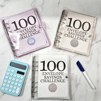 100 Конвертов Cash Savings Challenge Binder Сэкономьте $ 5,050 Экономия Challenge Binder Бюджетный Биндер С Папкой Для Сохранения Денежных Конвертов
