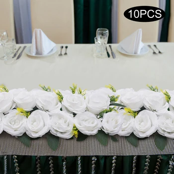 10x Цветок для свадебного обеденного стола В центре Искусственные розы На белом фоне Свадебный фон Реквизит для фотосессии Декор