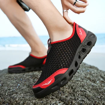 2023 Мужская водная обувь, уличная Дышащая Пляжная обувь, Легкая быстросохнущая болотная обувь, Спортивные водные кроссовки для кемпинга, Обувь