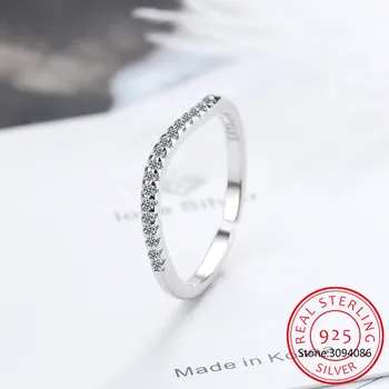 2023 Новые Роскошные кольца из настоящего серебра 925 пробы Для женщин, Сверкающее Прозрачное Обручальное кольцо с фианитами, Изысканные ювелирные изделия