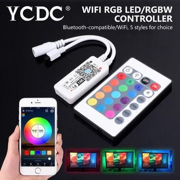 24 Кнопки Mini Bluetooth/WiFi DC 5V 12V 24V LED RGB RGBW IR Controller Home Для 5050/3528 RGB/RGBW 5050 3528 Светодиодные Ленты