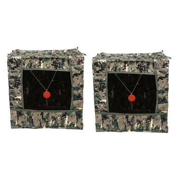 2X Складная коробка для мишеней, инструмент для тренировки прицеливания, Патроны для стрельбы из пращи, чехол для мишени для стрельбы из лука С силиконовой буферной тканью для мишеней