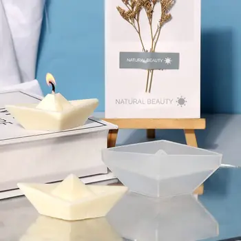 3ШТ Инструмент для украшения торта Лодка Формы для свечей Домашний декор Сложенный бумажный кораблик Силиконовая форма для шоколадной помадки