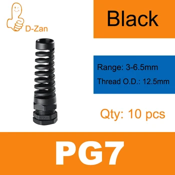IP68 Водонепроницаемый PG7/PG9/PG11/PG13.5/PG16/PG21 Пластиковый Гибкий Спиральный Протектор Для снятия напряжения С Проволочной нити 3,5-6 мм