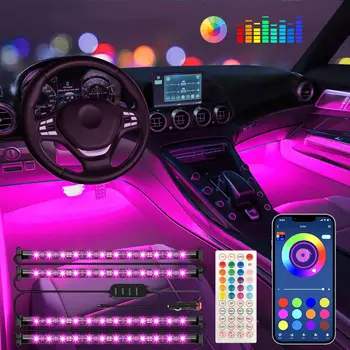 Keepsmile Неоновая подсветка для ног Keepsmile Управление приложением с удаленной синхронизацией музыки Изменение цвета RGB Декоративные лампы с 2 зарядными устройствами