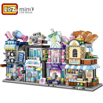 LOZ Blocks Милый Мини-Уличный Магазин Детских Развивающих Игрушек Small Pisa Shop Brinquedos Food Строительные Кирпичи Подарки Для девочек 1621-1624