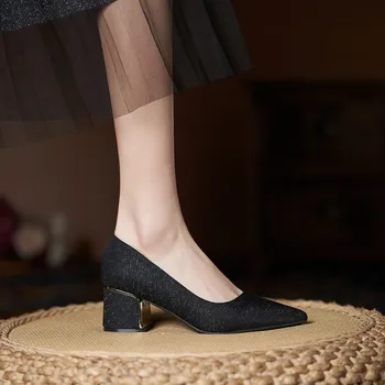 Maogu/ Новая роскошная женская обувь на толстом каблуке, модная женская обувь на высоком каблуке, Элегантные сексуальные каблуки, Маленький размер 31, 32, 33, Большой размер 43