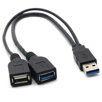 USB 3.0 Кабель для передачи данных от 1 к 2 Удлинитель от мужчины к женщине Адаптер для зарядки Конвертер