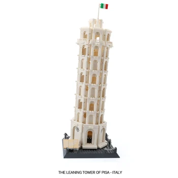 Wang5214 Всемирно Известная архитектура Пизанская башня Италия Строительные Игрушки Кирпичные блоки DIY Мини Алмазные кирпичи Игрушки