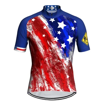 Велосипедная рубашка с Американским флагом, Джерси Для Горных Велосипедов, Одежда США, Дорожная одежда MTB, Летний Мотокросс для скоростного спуска, Противоскользящая куртка