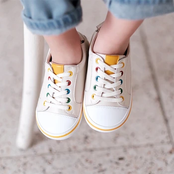 Весенне-осенняя детская повседневная обувь из натуральной кожи, разноцветные туфли на плоской подошве для мальчиков, милые туфли из воловьей кожи для маленьких девочек от 3 до 5 лет