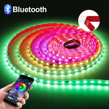 Водонепроницаемая 220V Светодиодная Лента Bluetooth RGBIC Dream Полноцветная Клейкая Светодиодная Лента Light 30M 50M 100M RGB IC Led Lighting Home Decor