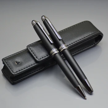 высококачественная матовая черная шариковая ручка с роликом 163 МБ/рулонная ручка офисные канцелярские принадлежности роскошные шариковые ручки в подарок