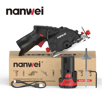 Дисковая пила NANWEI 12V для резки древесины/плотной доски/толстой доски/цельной доски/интерфейс зарядки Tpye-C