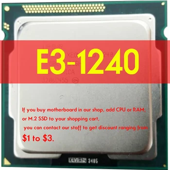 Используется Материнская плата Xeon E3-1240 3,3 ГГц Четырехъядерный Процессор 8M 80W Cache E3 1240 LGA1155 CPU Atermiter B75 Для Intel LGA 1155 kit