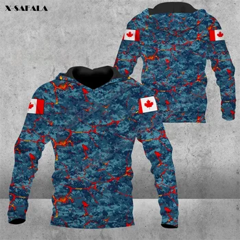 Камуфляжный солдат ВВС Канады Ветеран Рок-стиля Толстовка с 3D принтом Мужская верхняя одежда Пуловер с капюшоном Повседневное пальто Дышащее Высокое качество