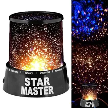 Креативная 3D светодиодная лампа для проектора звездного ночного неба Stars light / Светодиодная настольная лампа для декоративной комнаты на батарейках