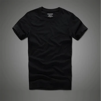 Летняя футболка H225 2018, новая однотонная футболка из 100% хлопка, мужская camiseta с коротким рукавом