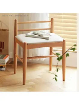Мебель Beimo табурет для макияжа из массива дерева в скандинавском стиле, мягкая сумка для переодевания, низкий табурет в японском стиле, простой туалетный столик из вишневого дерева