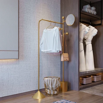 Минималистичная Компактная вешалка для одежды Golden Entrance Эстетичная скандинавская вешалка для одежды, переносная металлическая мебель для прихожей в стиле Перчеро