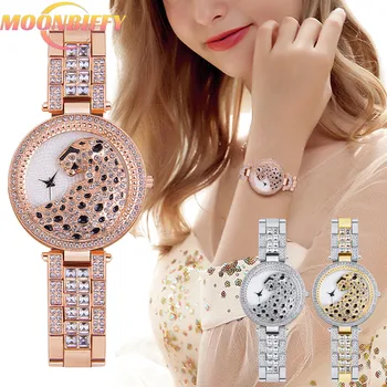 Модные женские часы с бриллиантами из золота Money Leopard, женские кварцевые часы с темпераментом, женские часы