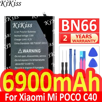 Мощный аккумулятор KiKiss емкостью 6900 мАч BN66 BN 66 для аккумуляторов мобильных телефонов Xiaomi Mi POCO C40