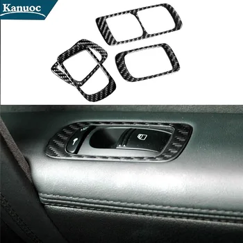 Наклейки из углеродного волокна на передние и задние двери, отделка стеклоподъемника для Porsche Cayenne 2003-2010, Аксессуары для стайлинга автомобилей, Аксессуары для интерьера