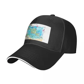 Новая иллюстрированная карта путешествий по Таити с дорогами и основными достопримечательностями Бейсбольная кепка Спортивные кепки Уличная пляжная кепка для женщин мужская