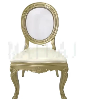Новый дизайн роскошных банкетных стульев Louis с круглой спинкой белого цвета для свадьбы