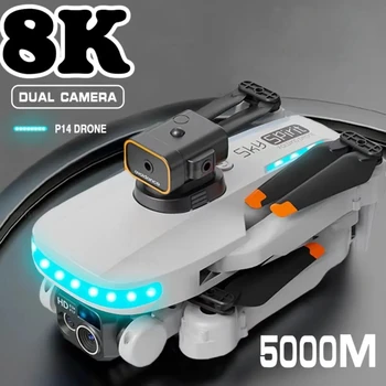 Новый мини-Дрон P14 с профессиональной камерой 4k 8K HD для обхода препятствий, аэрофотосъемка с оптическим потоком, Складной Квадрокоптер, Подарки и игрушки