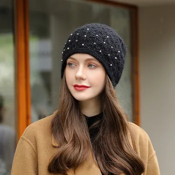 Новый модный лейбл вязаной шапки han edition осенью и зимой выпустил женскую шапку-джокер, теплые наушники baotou cap tide female