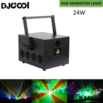 Полноцветный лазерный луч мощностью 24 Вт, RGB Лазерное анимационное шоу, RGB Узоры, лазерный проектор ILDA FB4 для DJ led Music Party