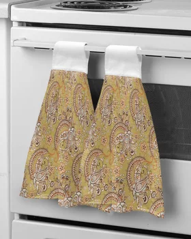 Полотенце для рук с цветочным узором Пейсли для ребенка, Впитывающее Кухонное полотенце из микрофибры, полотенце для чистки посуды, Кухонные Инструменты