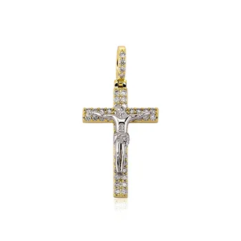 Религиозное ожерелье с подвеской в виде креста Иисуса, Круглые цепочки с кубическим цирконием, Украшенные льдом, Подарки для молитв, Крещения, Модные ювелирные изделия, подвески, Амулеты
