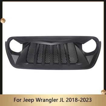 Решетка бампера автомобиля, подходящая для Jeep Wrangler JL 2018-2023, Модифицированная решетка радиатора, передняя лицевая решетка, верхняя решетка, внешние аксессуары